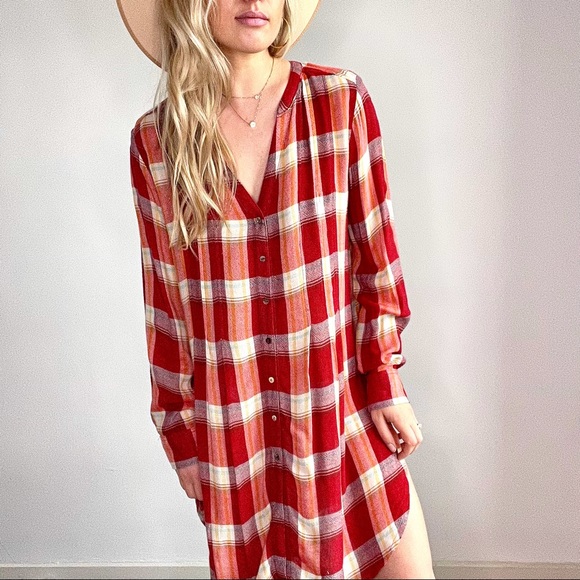 Anthropologie Tops - Anthropologie Red, Burgundy Side Split Tunic Top M